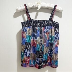 HURLEY Womens Patchwork Boho Embroidered Tank